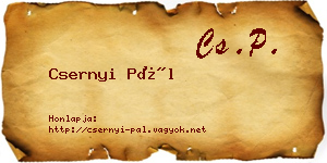 Csernyi Pál névjegykártya